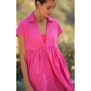 Anthropologie‎ Rose Tyrie Tunic Top Beach Swing Babydoll Dress Casual Medium NEW